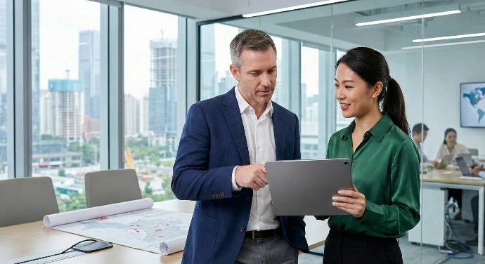 FMT Flow managed operations team conducting a strategic project review for a Tier D enterprise client.